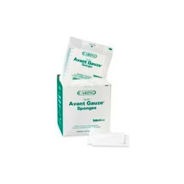 Gauze Sponge, Absorbent, 2"L x 2"W, 4 PLYS, 200BX, Fabric, WH, Medline Industries, Inc, Mfr#: MIIPRM25224