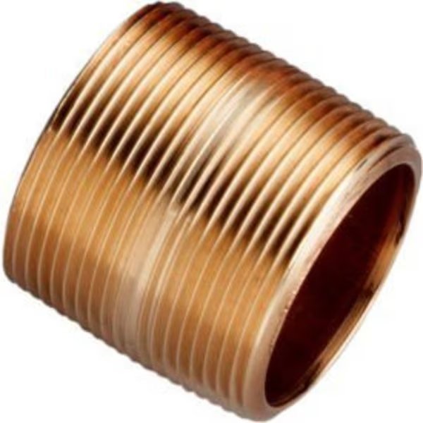 3/4 In. X 1-3/8 In. Lead Free Seamless Red Brass Pipe Nipple - 140 PSI - Sch. 40 - Domestic, Merit Brass, Mfr#: 2012-001