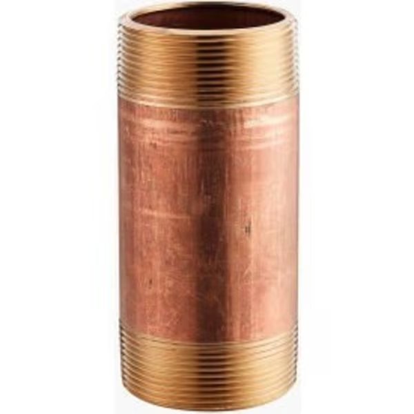 3/4 In. X 2 In. Lead Free Seamless Red Brass Pipe Nipple - 140 PSI - Sch. 40 - Domestic, Merit Brass, Mfr#: 2012-200