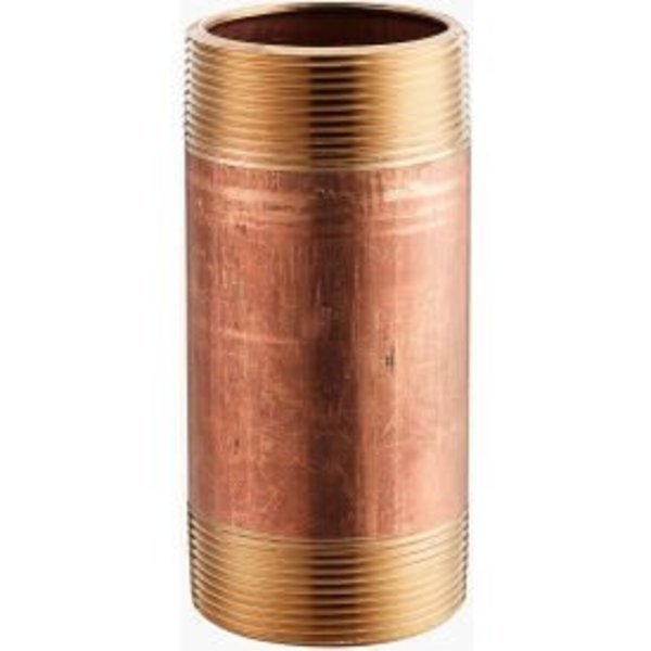3/4 In. X 2-1/2 In. Lead Free Seamless Red Brass Pipe Nipple - 140 PSI - Sch. 40 - Domestic, Merit Brass, Mfr#: 2012-250