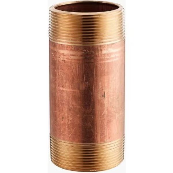 1 In. X 4 In. Lead Free Seamless Red Brass Pipe Nipple - 140 PSI - Sch. 40 - Import, Merit Brass, Mfr#: 2116-400