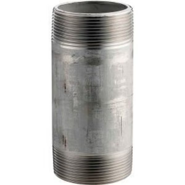 1 In. X 4 In. 304 Stainless Steel Pipe Nipple - 16168 PSI - Sch. 40 - Domestic, Merit Brass, Mfr#: 4016-400