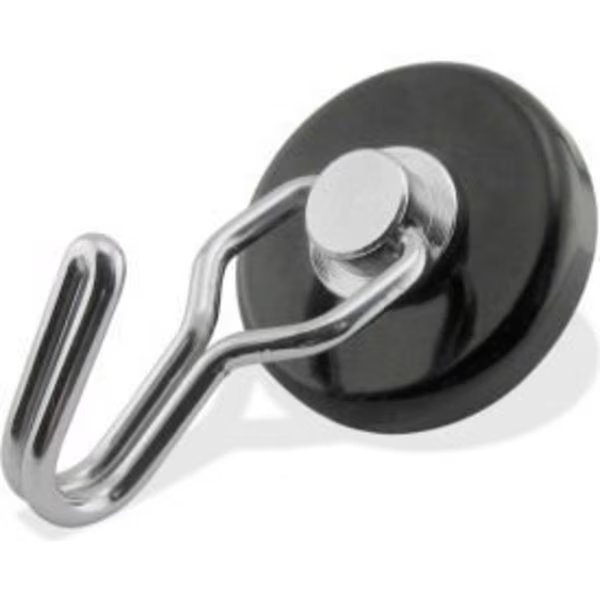 Master Magnetics Neodymium Swiveling Magnetic Hook 0 - 65 Lbs. Pull Black Powdered Coat, 4PK, Master Magnetics, Mfr#: 7580
