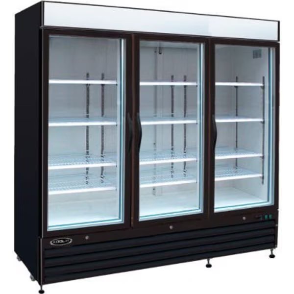 Kool-It KGF-72 - Freezer Merchandiser, 72 Cu. Ft., 3 Glass Doors, Black, 79-1/2"H x 81"W, Mvp Group Corporation, Mfr#: KGF-72