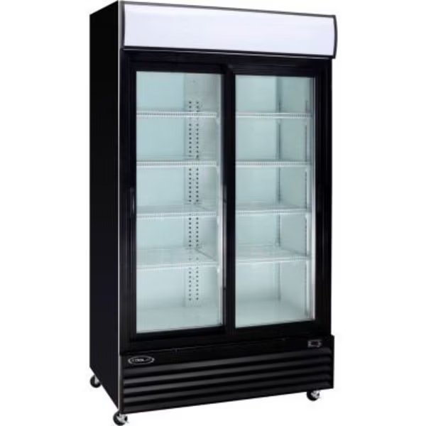 Kool-It - Refrigerated Merchandiser, 2 Glass Doors, 36 Cu. Ft., Black, 79-1/2"H x 44-1/2"W, Mvp Group Corporation, Mfr#: KSM-36