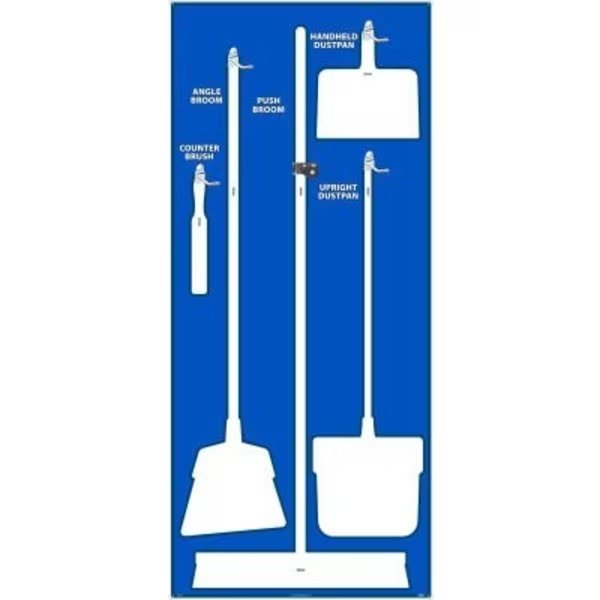 National Marker Janitorial Shadow Board, Blue on White, General Purpose Composite -, Nmc, Mfr#: SB102ACP