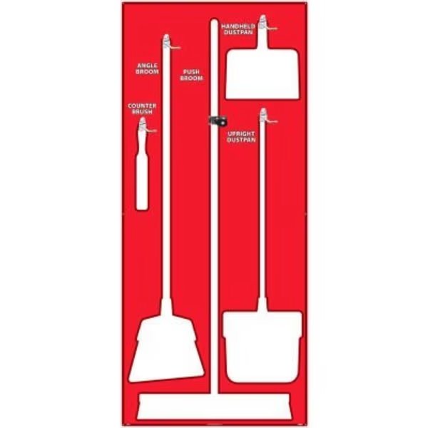 National Marker Janitorial Shadow Board, Red on White, General Purpose Composite - SB106ACP, Nmc, Mfr#: SB106ACP