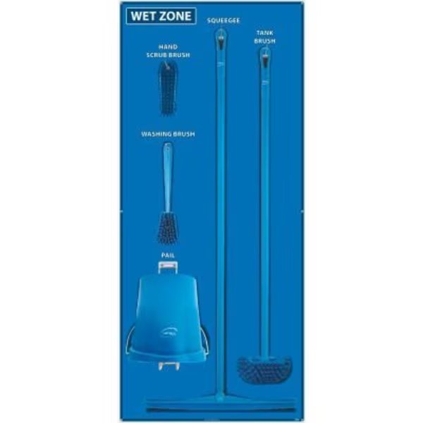 National Marker Wet Zone Shadow Board Combo Kit, Blue/Black, 68 X 30, Alum Composite Panel-, National Marker Co, Mfr#: SBK116ACP