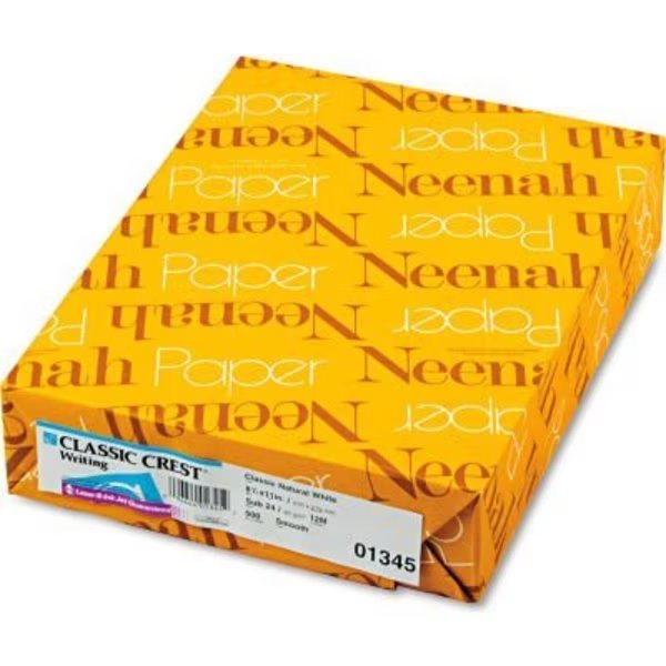 Neenah Paper Classic Crest Stationery Writing Paper 1345, 8-1/2" x 11", Classic White, 500 Shts/Ream, Neenah Paper, Mfr#: 1345