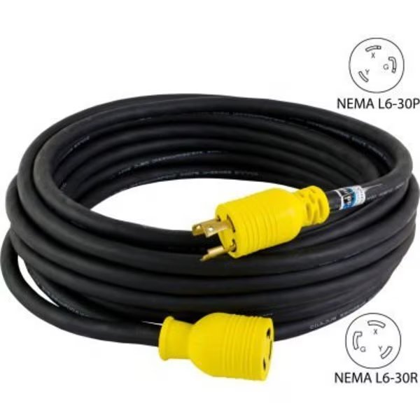 Conntek RUL630PR-025 NEMA L6-30 Locking All Weather Cord Set, 25', Conntek, Mfr#: RUL630PR-025