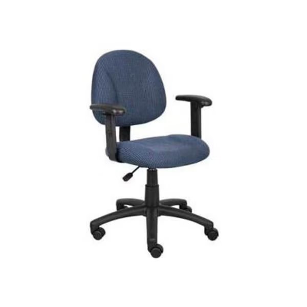 Boss Deluxe Posture Chair with Adjustable Arms Blue, Boss Office Products, Mfr#: B316-BE