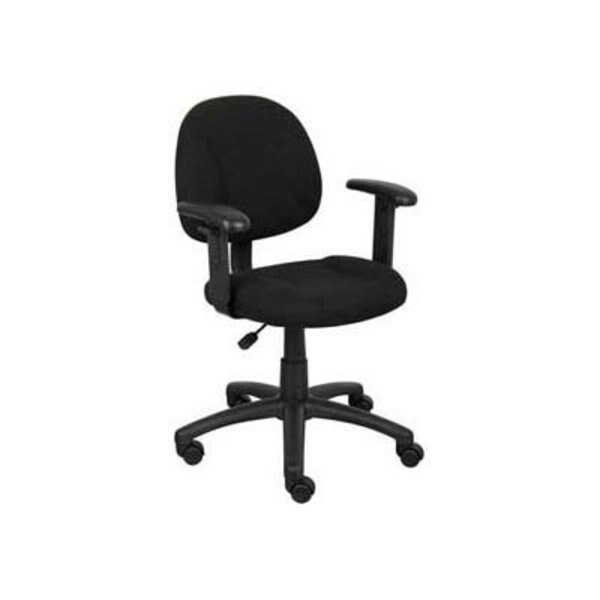 Boss Deluxe Posture Chair with Adjustable Arms Black, Boss Office Products, Mfr#: B316-BK