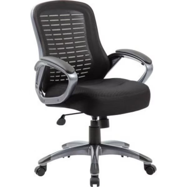 Boss Mesh Office Chair - Fabric - High Back - Black, Boss Office Products, Mfr#: B6756-BK