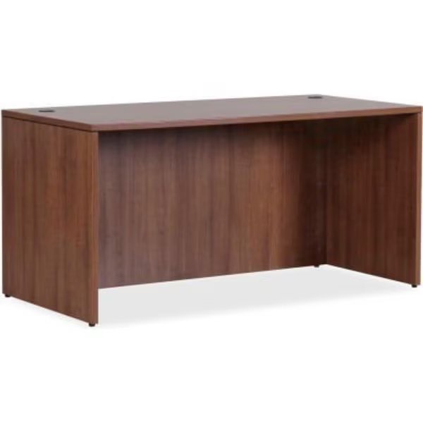 Lorell® Wood Desk Shell - 70.9" x 35.4" x 29.5" - Walnut - Essentials Series, Lorell, Mfr#: 69966