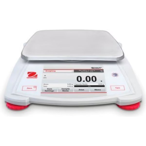 Ohaus® Scout® STX1202 Electronic Portable Touchscreen Balance, 1200g x 0.01g, Ohaus, Mfr#: 30253010