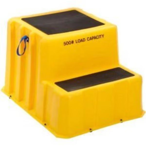 2 Step Nestable Plastic Step Stand - Yellow 26"W x 33"D x 20"H - NST-2 YEL, Us Roto Molding, Mfr#: NST-2 YEL