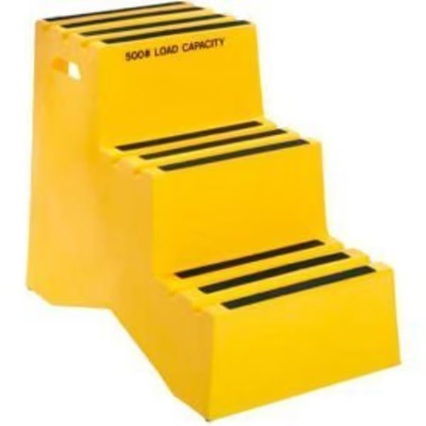 3 Step Plastic Step Stand - Yellow 20"W x 33-1/2"D x 28-1/2"H - ST-3 YEL, Us Roto Molding, Mfr#: ST-3 YEL