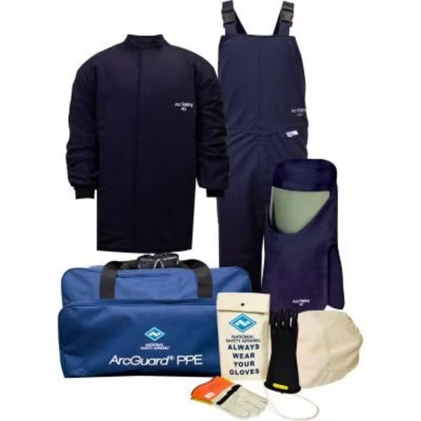 ArcGuard® KIT4SC40L12 40 cal Compliance Arc Flash Kit w/ Short Coat & Bib Overall, L, Sz 12, National Safety Apparel, Mfr#: KIT4SC40LG12