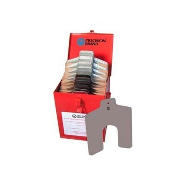 Size H 8" x 8" Stainless Steel Slotted Shim, 52 Piece Assortment - Made In USA, Precision Brand Products, Mfr#: 42935