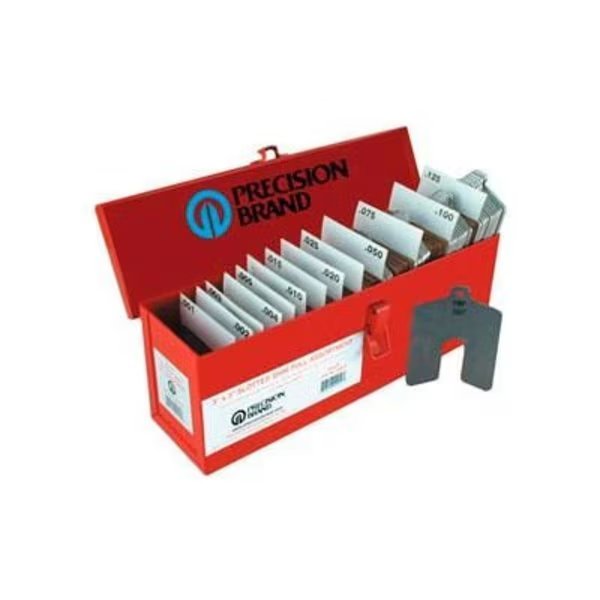 Size D 5" x 5" Stainless Steel Slotted Shim, 130 Piece Mini Assortment - Made In USA, Precision Brand Products, Mfr#: 42970