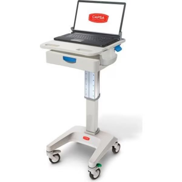 Capsa Healthcare LX5 Non-Powered Laptop Cart, One 3" Drawer, 35 lbs. Weight Capacity, Capsa Solutions, Mfr#: LX5-NG-D10-M-35