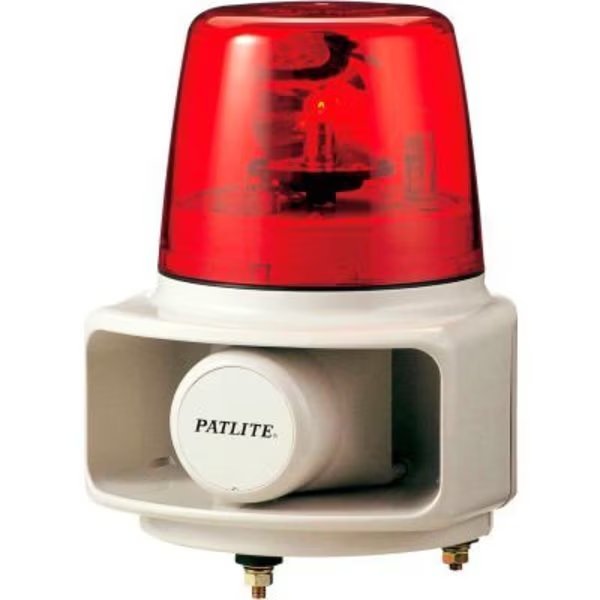 Patlite RT-120E-R+FC015 Smart Alert Plus Rotating Beacon & Horn W/32 Sounds, Red Light, AC120V, Patlite Usa Corporation, Mfr#: RT-120E-R+FC015