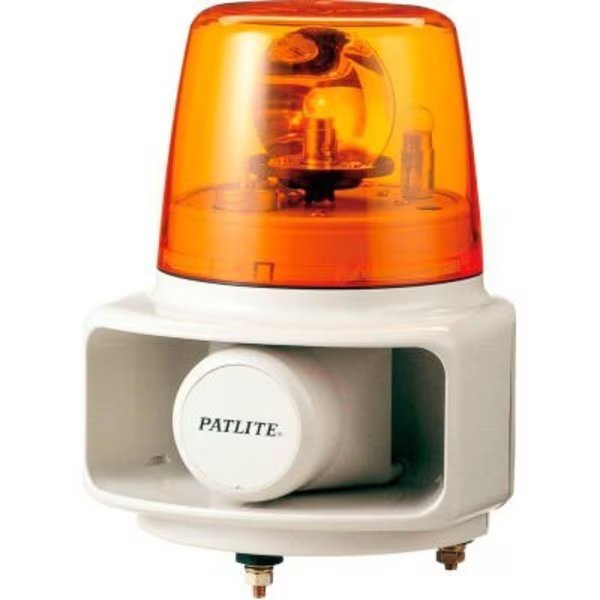 Patlite Smart Alert Plus Rotating Beacon & Horn W/32 Sounds, Amber Light, AC120V, Patlite Usa Corporation, Mfr#: RT-120E-Y+FC015