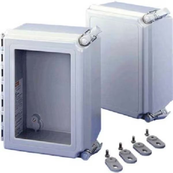 Fiberglass Enclosure, 10 in H, 8 in W, 6 in D, NEMA 4X, Hinged, Pentair Equipment Protection, Mfr#: A1086CHQRFGW