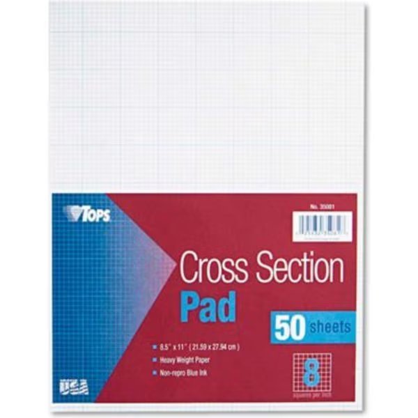 Cross Section Pad, 8-1/2 x 11, 8 Squares/Inch, 20-lb., 50 Sheets/Pad, Tops Business Forms, Mfr#: TOP35081***