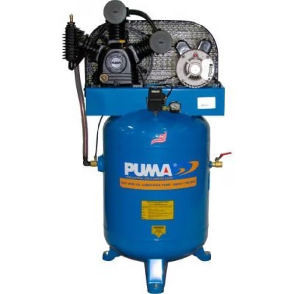 Puma TE-3040V, 3 HP, Two-Stage Compressor, 40 Gallon, Vertical, 175 PSI, 10.2 CFM, 1-Phase 208-230V, Puma, Mfr#: TE-3040V