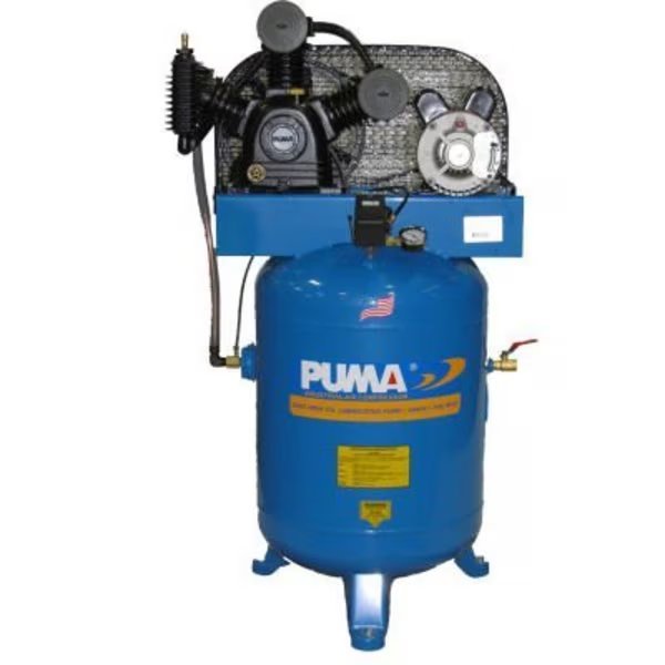 Puma TE-5040V, 5 HP, Two-Stage Compressor, 40 Gallon, Vertical, 175 PSI, 14 CFM, 1-Phase 208-230V, Puma, Mfr#: TE-5040V