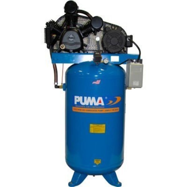 Puma TUK-5080VM, 5 HP, Two-Stage Compressor, 80 Gallon, Vertical, 175 PSI, 22 CFM, 1-Phase 230V, Puma, Mfr#: TUK-5080VM