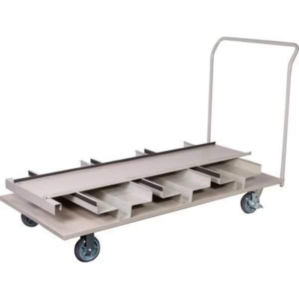 Vertical Stanchion Storage Cart, 18 Post Capacity, Queue Solutions, Mfr#: STCART18V