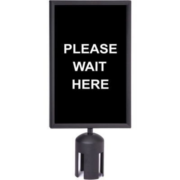 Queue Acrylic Sign, "Please Enter Here", 7"Wx11"H, Black/White, Queue Solutions, Mfr#: SF711VB-BK-S711B-09