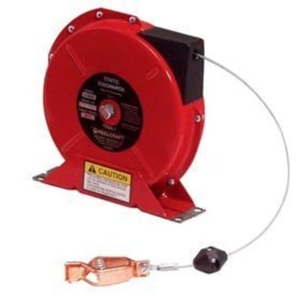 Reelcraft G3050N 50' Static Discharge Grounding Reel Spring Retractable w/ Nylon Coated Cable, Reelcraft, Mfr#: G 3050 N