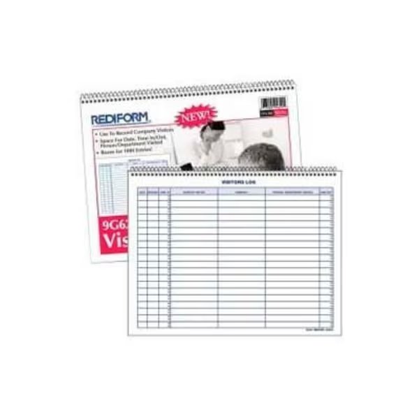Rediform® Visitors Log Book, 1000 Entries, 11" x 8-1/2", White, 50 Pages/Book, Rediform Office Products, Mfr#: 9G620