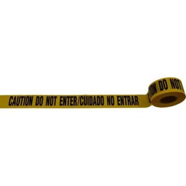 Caution Do Not Enter / Cuidado No Entrar" Barricade Tape, Yellow Tape/Black Print, 3" x 1000', Petra Roc Inc, Mfr#: BTBL-CAUTION