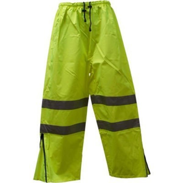 Petra Roc Waterproof Drawstring Pants, ANSI Class E, 300D Oxford/PU Coating, Lime, L, Petra Roc Inc, Mfr#: LPP-CE-L