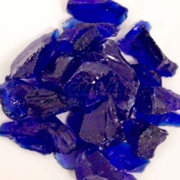 Hiland Fire Glass RGLASS-CB 1/2" to 1" Dia. Recycled Cobalt Blue 10 Lbs, Hiland, Mfr#: RGLASS-CB