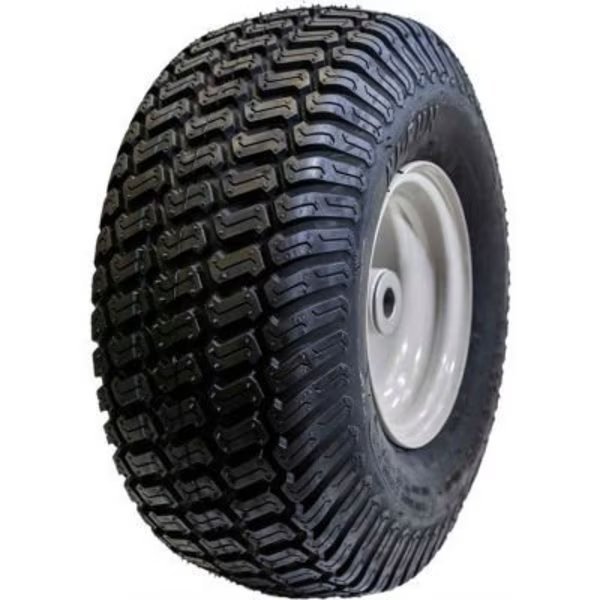 Hi-Run Lawn/Garden Tire Assembly 18X8.50-8 4PR SU05 GRY White Solid Wheel Zerk Metal Bushing 3/4"ID, Sutong Tire Resources, Mfr#: ASB1185