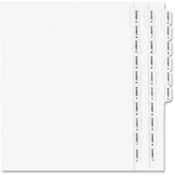 Avery Legal Exhibit Alphabetical Side Tab Divider, A to Z, 8.5"x11", 1 Tab/25 Sets, White/White, Avery Dennison, Mfr#: 1370