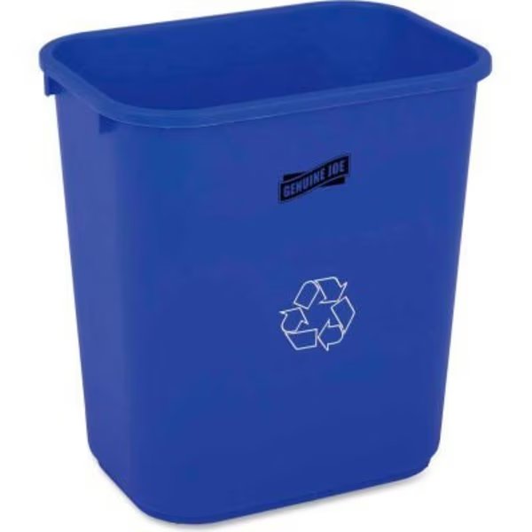 Genuine Joe Deskside Recycling Wastebasket, 7 Gallon, Blue/White, Sp Richards, Mfr#: GJO57257