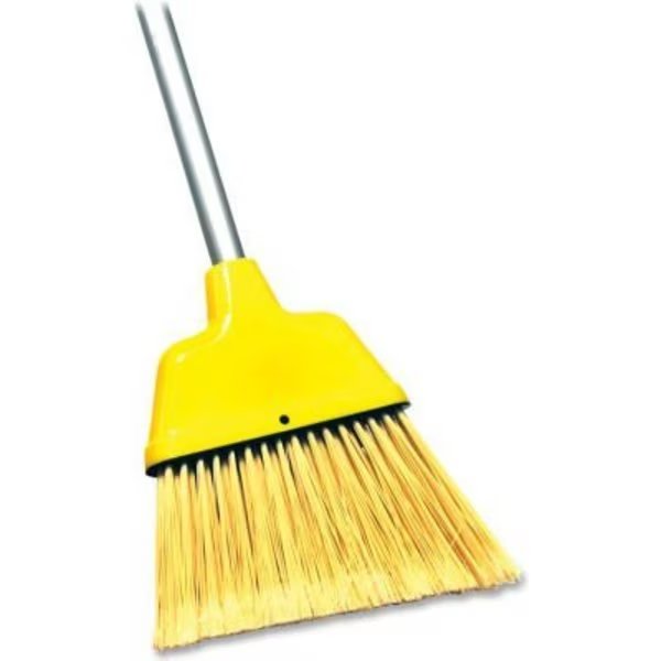 Genuine Joe 9" Wide Angle Broom w/ 47" Steel Handle, Yellow - GJO58562, Sp Richards, Mfr#: GJO58562