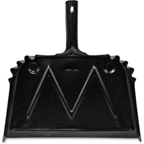 Genuine Joe Dust Pan, Metal, 20 Gauge Steel, 12", Black - GJO85151, Sp Richards, Mfr#: GJO85151