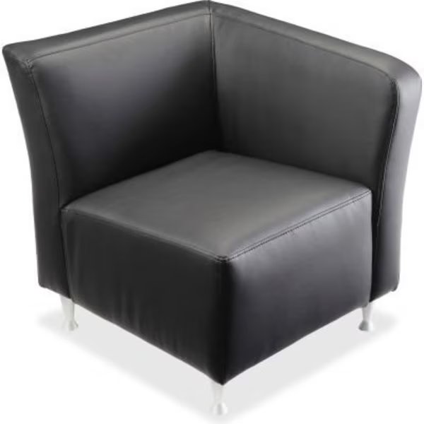 Lorell® Left Corner Leather Guest Seating - Fuze Modular Series, Lorell, Mfr#: LLR86919
