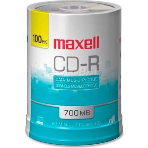 Maxell CD Recordable Media, MAX648200, CD-R Media, 48x Speed, 700 MB Capcity, Maxell, Mfr#: 648200