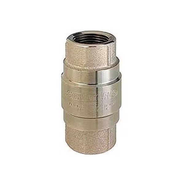 3/4" FNPT Nickel-Plated Brass Check Valve with Stainless Steel Poppet, Strataflo Products Inc., Mfr#: 2400-075