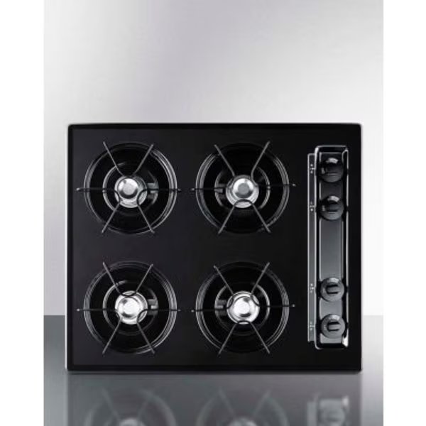 Summit-Cooktop, Electric, 4 Burners, Battery Start, Black, 20" x 24" x 3-3/4", Summit Appliance Div., Mfr#: TNL03P