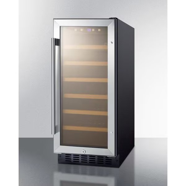 Summit-15"W Wine Cellar For Built-In Or Freestanding Use, , Digital Controls, LED Light, Summit Appliance Div., Mfr#: SWC1535B