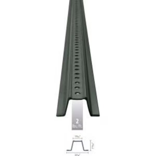 U-Channel Sign Post, 7'L, 2 lbs./ft., Green Post with Holes Top to Bottom, Tapco, Mfr#: 054-00016